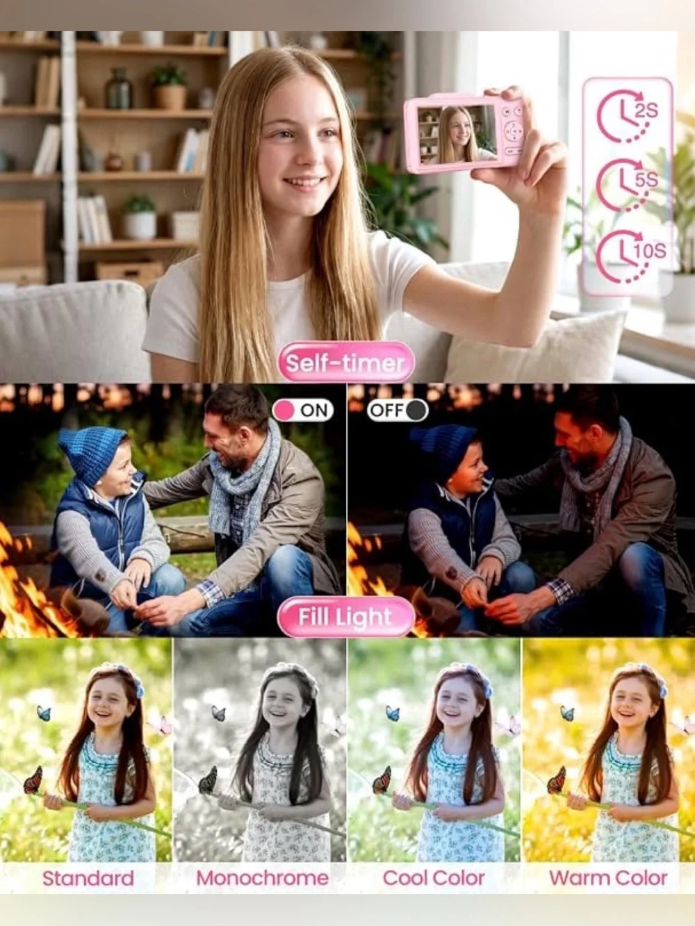 Digital Camera 4K for Kids-48MP Autofocus Vlogging Camera with 32GB Card
